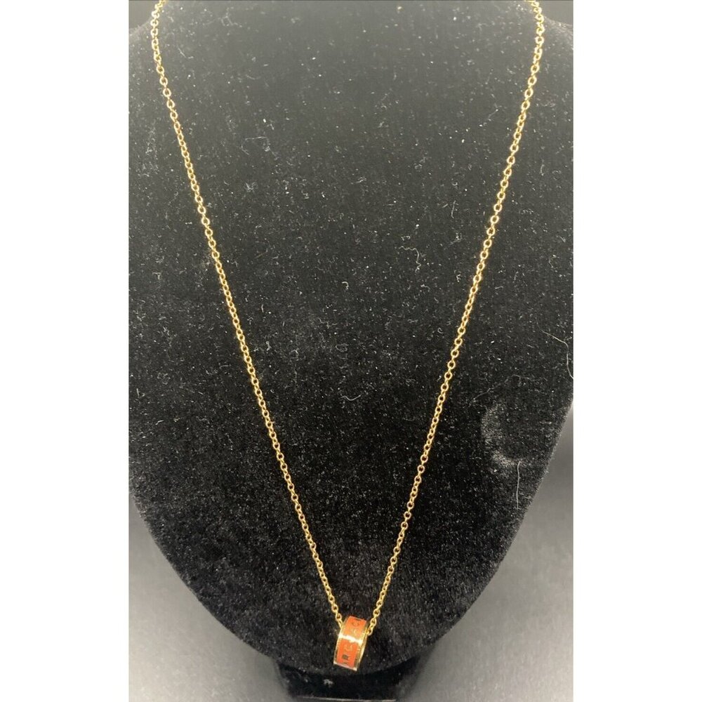 Signed Marc by Marc Jacobs Necklace Single Circle Charm Pink Gold 17” Barbiecore - Picture 3 of 7
